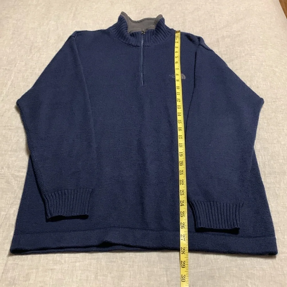 The North Face Men's A5 Series NavyPull-Over Quarter-Zip Cotton Sweater Large